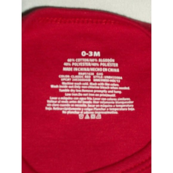 Santa Suit Red Christmas Long Sleeve Bodysuit 0-3 Months Boy Girl Baby Costume - Picture 4 of 4